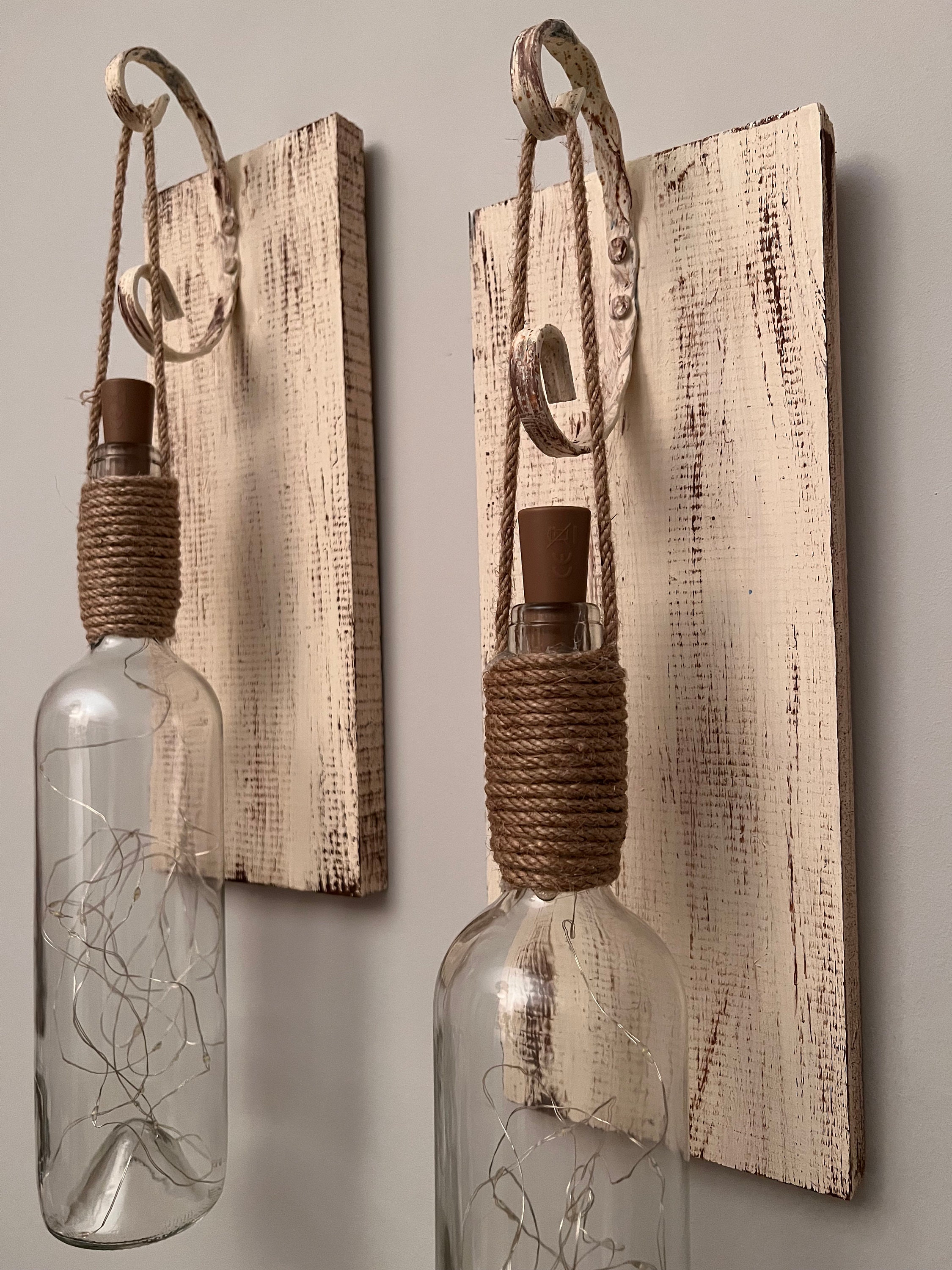 Wine Bottle Wall Sconce Set of 2, Wine Bottle Wall Sconce With Fairly
