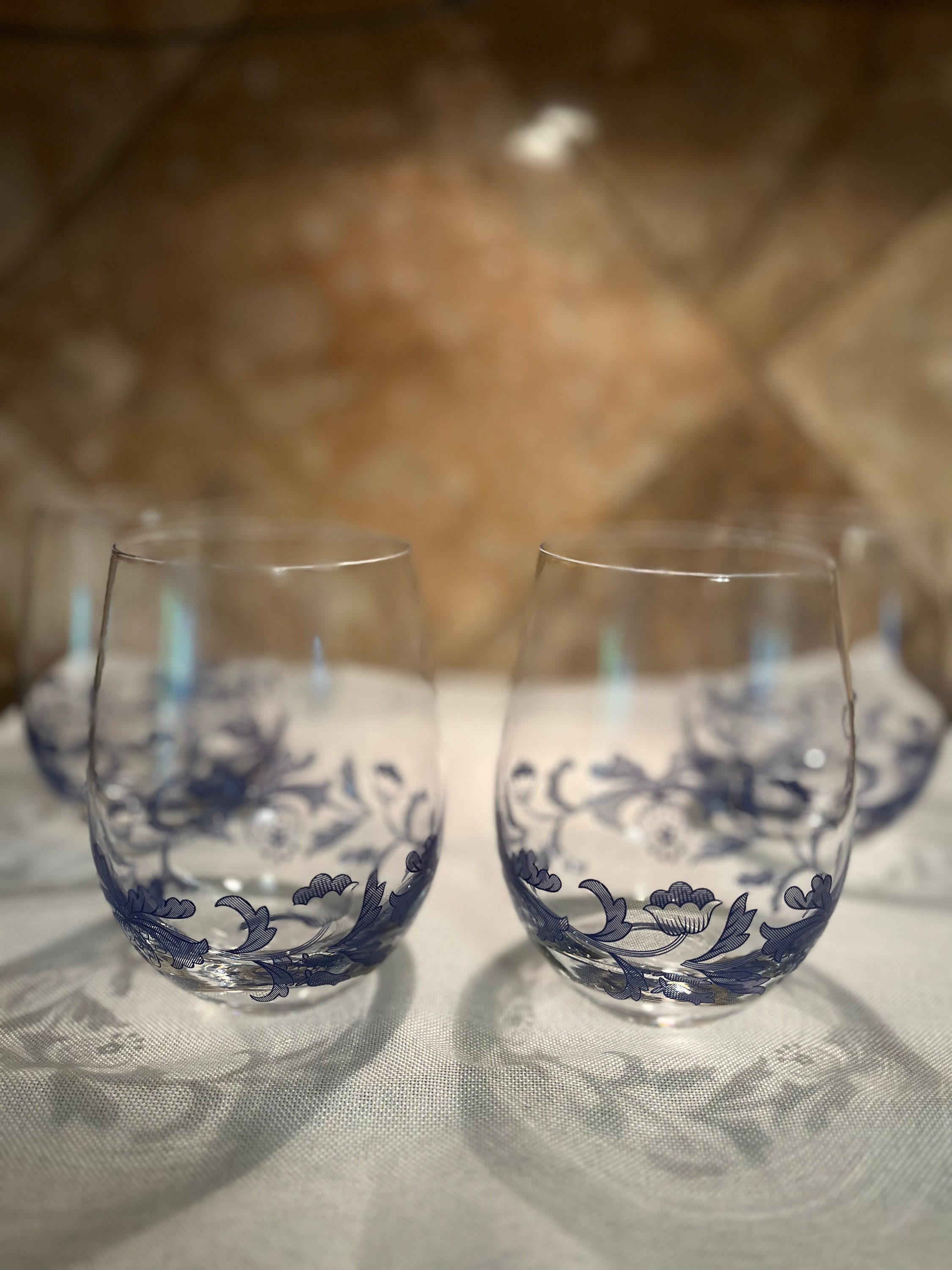 Blue Italian Glassware Stemless Wine by Spode