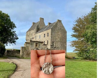 Outlander Lallybroch Round Pendant, Scotland Keepsake, Midhope, Birthday present, Fraser Fan gift