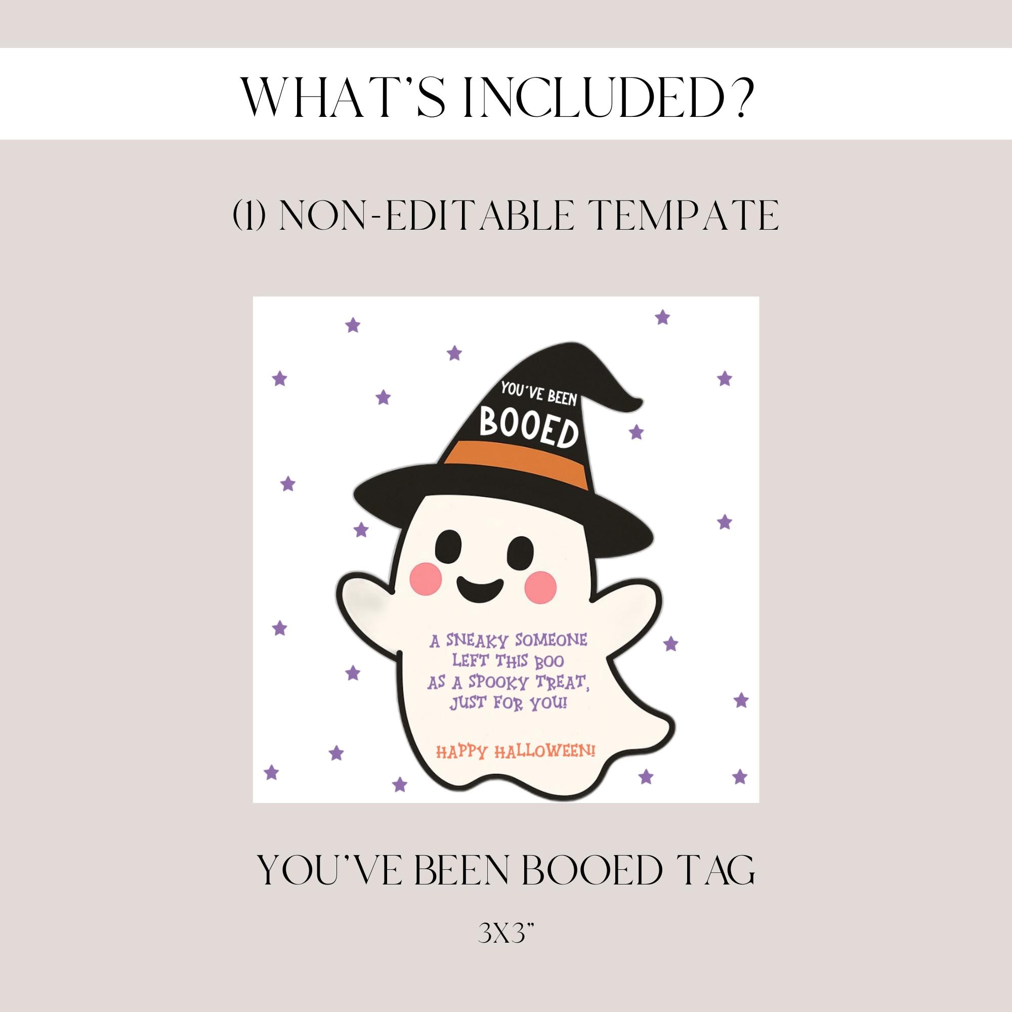 Halloween You've Been Booed Square Favor Tag Template, Printable Trick ...