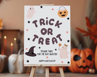 Bitte nehmen Sie ein Süßigkeits-Halloween-Zeichen, Süßes oder Saures druckbares Zeichen, Halloween-Süßigkeitszeichen, Out of Candy-Halloween-Zeichen, Halloween-Süßigkeitszeichen
