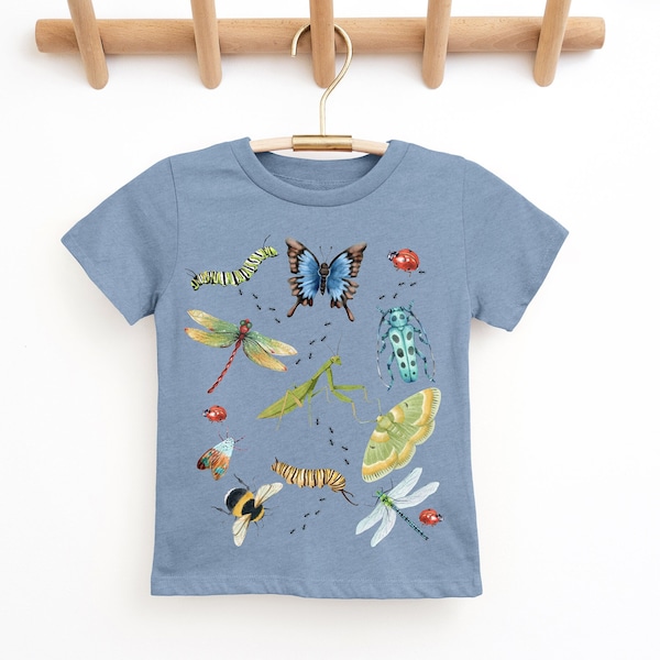Kleinkind-Insekten-Shirt, Schmetterlings-Shirt, Bienen-Shirt, Libellen-T-Shirt, Gottesanbeterin-T-Shirt, Käfer-Shirt, Entdecker-Shirt, Baby-Strampler