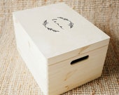 Large Memory Box Wood Unique, Personalized with Name and Motif, Baby, Baptism, Wedding, Christmas, Gift, Storage