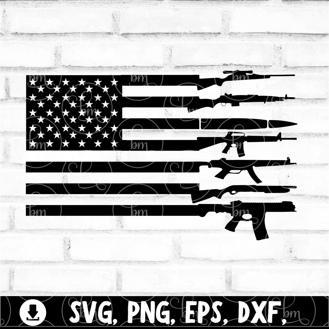 Flag With Guns SVG