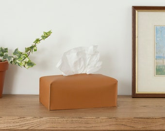 Italian Leather Tissue Box Cover Rectangular, Tissue Box Holder, Home Decor, Bathroom Decor, Kleenexx Leather Case, Home Gift for Couples