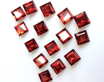 3mm4mm5mm6mm Natural Red Garnet square shape flat back cabochon for jewelry