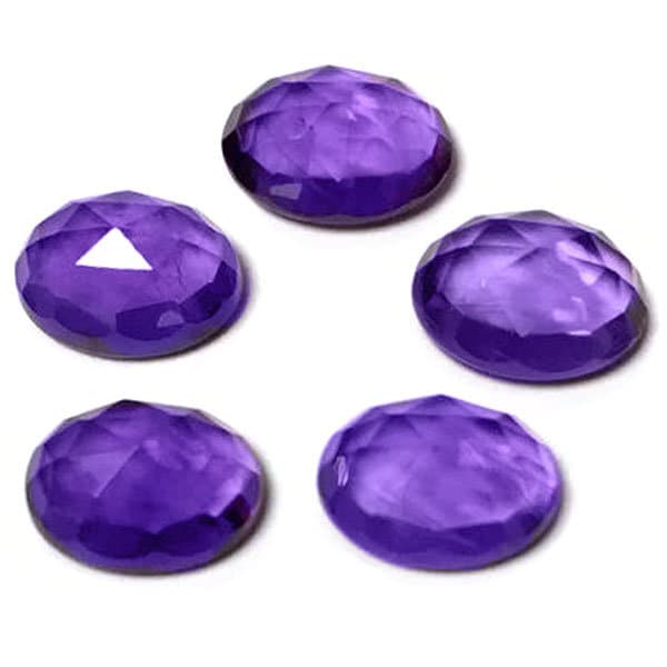 9x11mm/10x12mm/12x16mm/13x18mm/15x20mm, Natural African Purple Amethyst oval rose cut flat back cabochon for jewelry