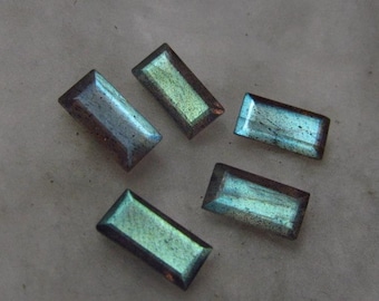 3x6mm/4x8mm/5x10mm Natural Blue Flashy Labradorite baguette cut faceted loose gemstone for jewelry