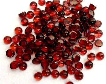 2mm/3mm/4mm/5mm/6mm Natural Mozambique Red Garnet round shape flat back cabochon for jewelry