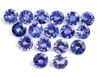 3mm/3.5mm/4mm/4.5mm AA quality 100% Natural Blue Tanzanite round cut faceted loose gemstone for jewelry