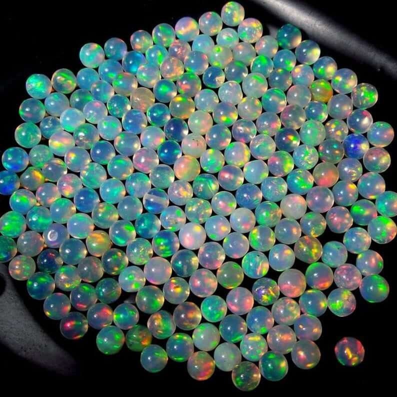 5mm Ethiopian Opal Ball, Natural Ethiopian Welo Fire Opal Round Ball