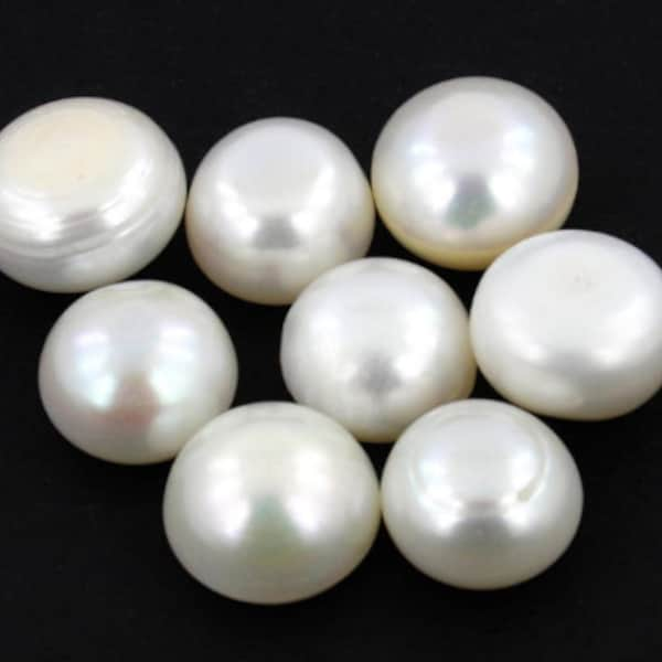 5mm / 7mm / 8mm / 9mm / 10mm / 11mm / 12mm Perle d’eau douce naturelle forme ronde cabochon plat pour bijoux