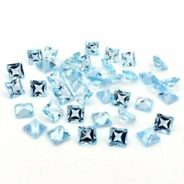 4mm / 5mm / 6mm / 7mm Natuurlijke Hemelsblauwe Topaas vierkant gesneden gefacetteerde losse edelsteen voor sieraden