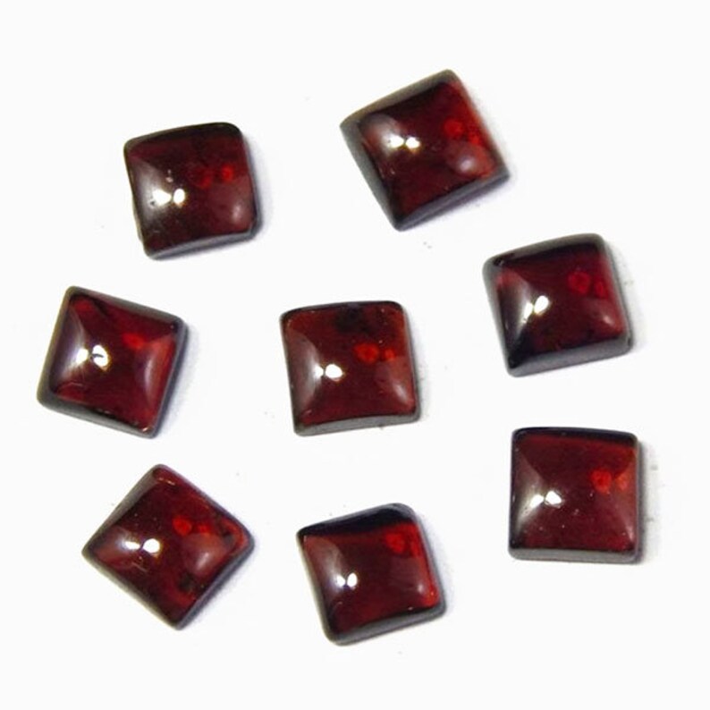 3mm4mm5mm6mm Natural Red Garnet square shape flat back cabochon for jewelry