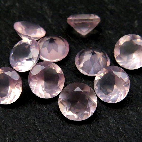 8mm / 9mm / 10mm / 11mm / 12mm Natural Rose Rose Quartz taille ronde facettée pierre précieuse en vrac pour bijoux