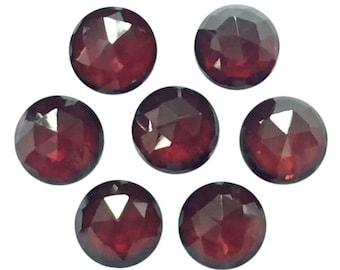 100% Natural Red Garnet 10mm round rose cut flat back cabochon for jewelry
