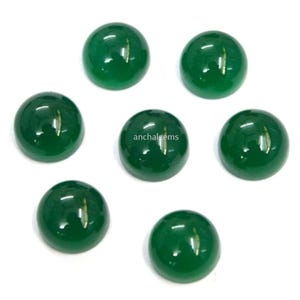 10 pcs. lot Natural Green Onyx 5mm/7mm/9mm round shape flat back cabochon