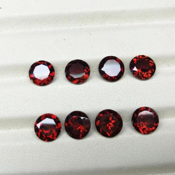 2mm/3mm/4mm/5mm/6mm Natural Mozambique Red Garnet round cut faceted loose gemstone for jewelry
