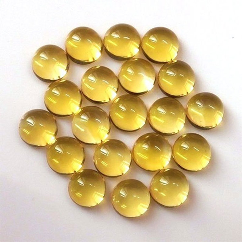 Citrine For Jewelry Making 20 Psc Size 2 to 3 mm Citrine Cut Gemstone Cabochon Natural Citrine Round Cabochons Lot