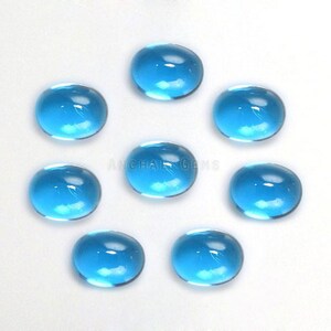 3x5mm/4x5mm/4x6mm/5x7mm/6x8mm Natural Swiss Blue Topaz oval shape flat back cabochon for jewelry