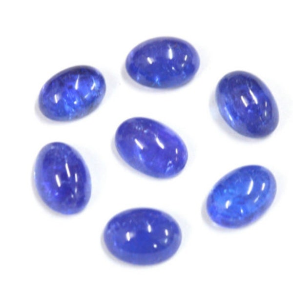 AAA quality 100% Natural Blue Tanzanite 8x10mm oval shape flat back cabochon for jewelry