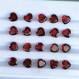3 mm / 4 mm / 5 mm / 6 mm / 7 mm Natürlicher Roter Granat im Herz Schliff facettierten losen Edelstein für Schmuck