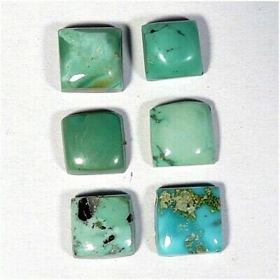27mm Tibetan Turquoise freeform cushion cabochon green blue