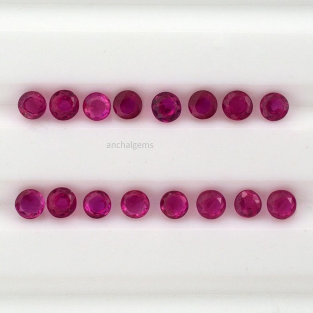 3mm/4mm/5mm AAA Natural Burmese Red Ruby Round Cut Faceted Loose ...