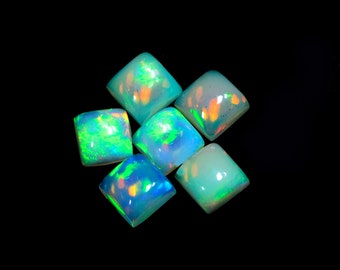3mm/4mm/5mm 100%Natural Ethiopian Welo fire Opal square shape flat back cabochon for jewelry
