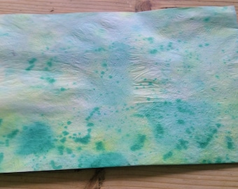Papel tisú resistente a la humedad teñido a mano para collage, faroles y manualidades (2 hojas)