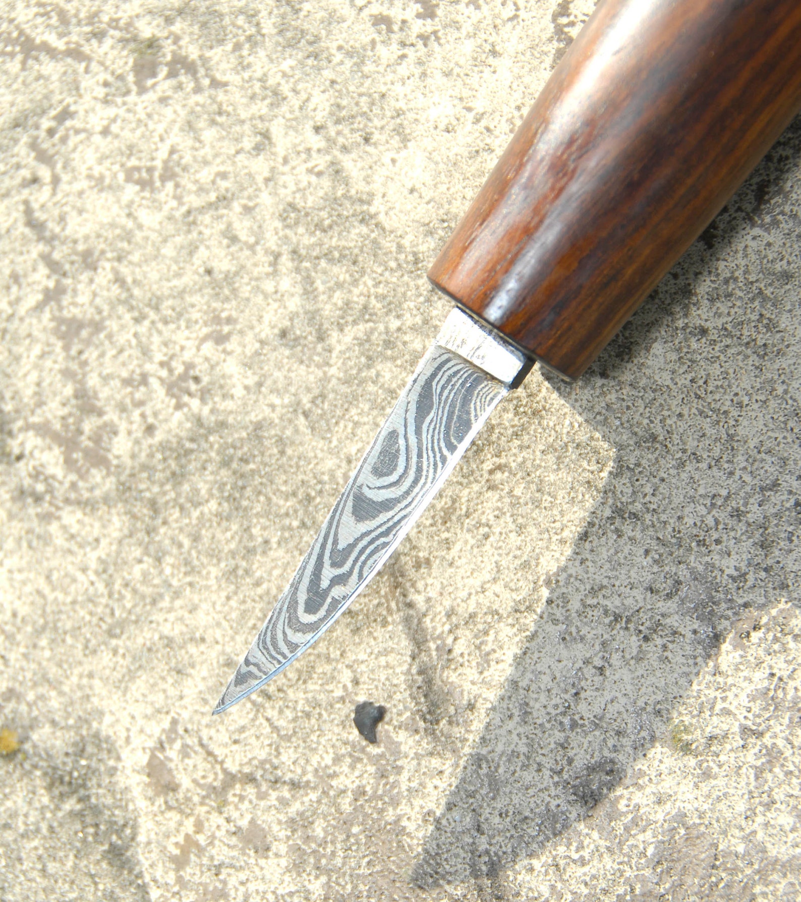 Walnut Wood Handle Carving Knife Made From Damascus Steel 1095/15n20 Sloyd Knife Small Knife