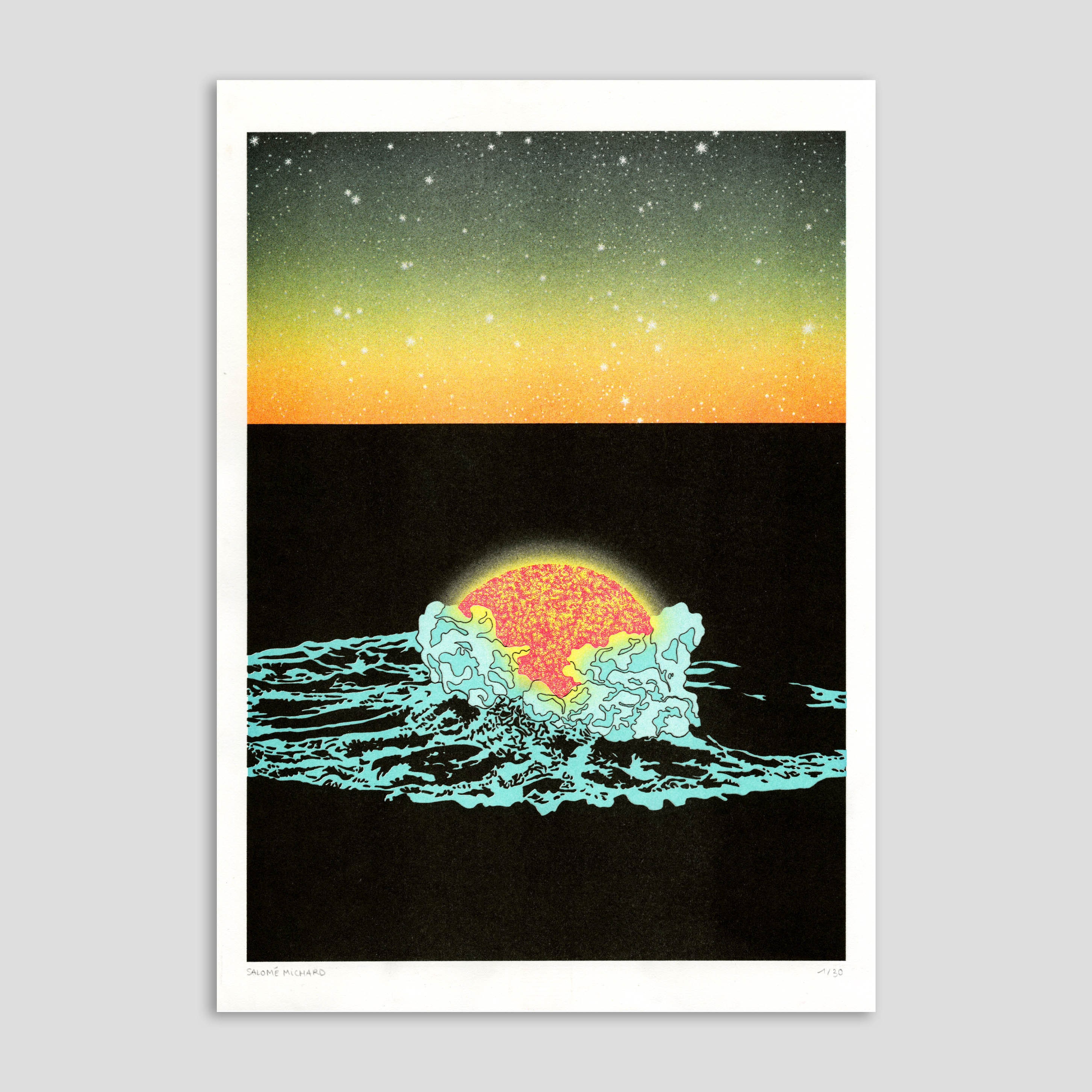 Affiche | Riso A3 Impact Cosmique