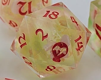 Alien Bloom | Handmade Resin Dice | Sharp Edge | Set of 7