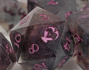 Handmade Dice | Sharp Edge | Bubblegum Nebula | Set of 7