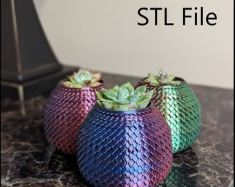 Mini Dragon Egg Succulent Pot STL Digital File