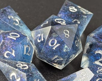 Night Sky  | Handmade Dice | Sharp Edge | Set of 7