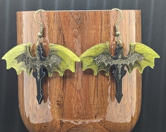 Dragon Earrings - Handmade -Dangle