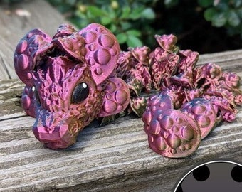 Baby Mushroom Dragon - articulated - 3D printed