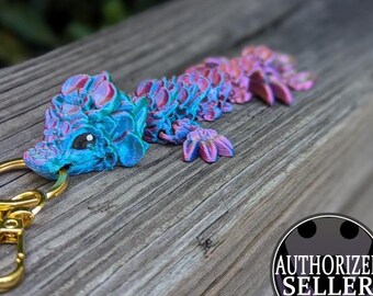 Baby Orchid Dragon Keychains - articulated - 3D printed