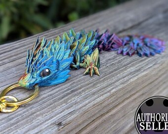 Baby Sunflower Dragon Keychains - articulated - 3D printed
