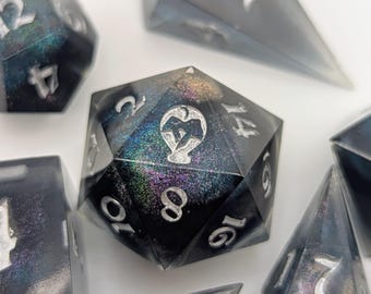 Handmade Resin Dice | Voidwalker | Sharp Edge | Set of 7