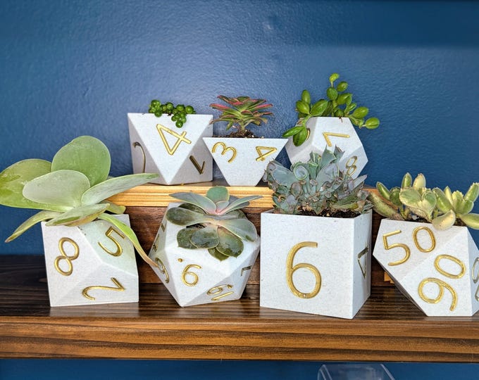 Featured listing image: 7 Piece Dice - Small Pot Set - 3d Printed