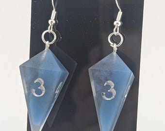 Crystal D4 Earrings | Midnight Haze | Matte | Handmade Resin Earrings | Dangle