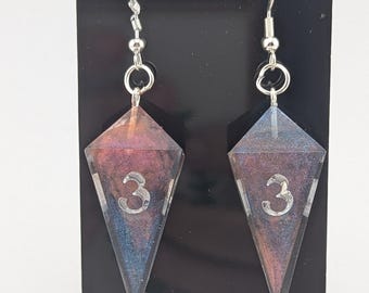 Crystal D4 Earrings | Faelight | Handmade Resin Earrings | Dangle