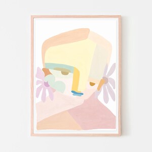 Francine - Soft Pastel Abstract Portrait Art Print – Modern Feminine Wall Art – A4 to A2 – Contemporary Home Decor – Unique Artwork