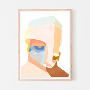 Pat - Soft Pastel Abstract Portrait Art Print – Modern Feminine Wall Art – A4 to A2 – Contemporary Home Decor – Unique Artwork