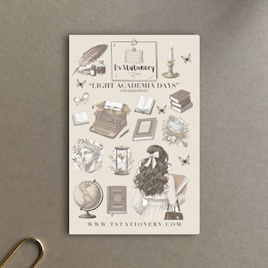 Adesivi Light Academia - Adesivi per diario, adesivi per planner, scrapbooking, Dark Academia, diario di lettura
