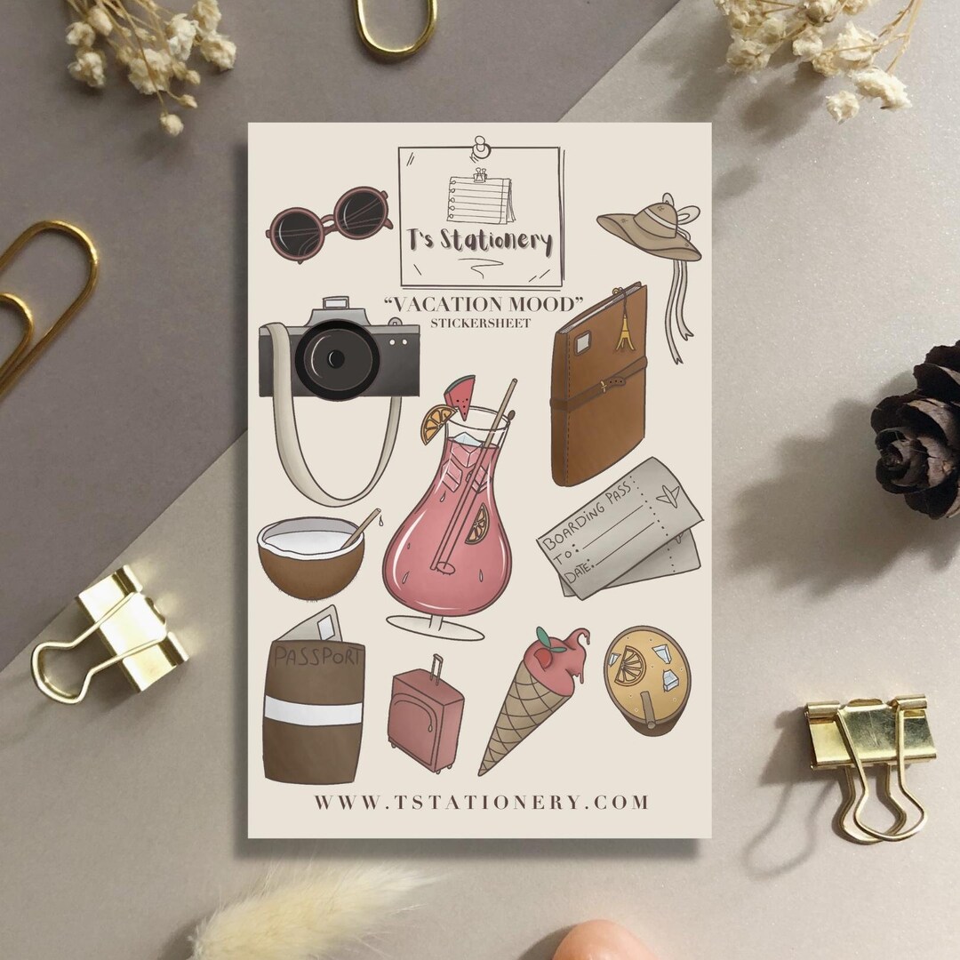 Vakantie Stickers Vel Journal Stickers, Vakantie Stickers, Scrapbooking