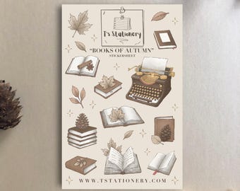 Fall Book Stickers: For Reading Journal, Planner, Scrapbooking