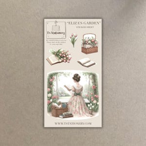 Adesivi primaverili "Giardino di Eliza" - Adesivi libreschi, adesivi floreali, adesivi floreali, per diario, pianificatore, scrapbooking,